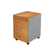 movable 3 drawers unit – cherry wood and white - RAMA OFFICE FURNITURE